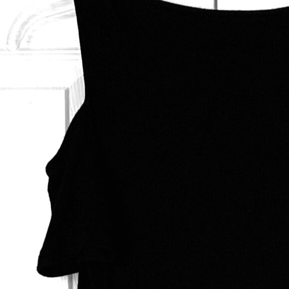 MICHAEL STARS Coveted Black Cold Shoulder Dress Casual ShortSleeve Sweater OS - Picture 6 of 7
